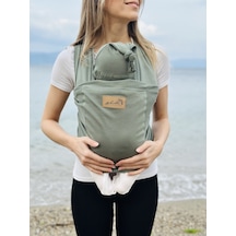 Çağla Yeşili Anakucağı Cepli Bebek Taşıma Şalı, Bebek Askısı Slin