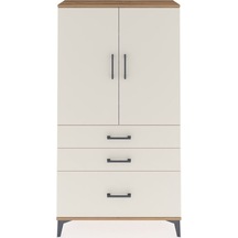 Arges Dolap Tek Raflı 3 Çekmeceli Tek Askılı 88x30x163 Çam-ay... Çam