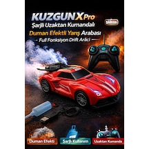 Kuzgun X Pro Kırmızı Şarjlı Uzaktan Kumandalı Duman Efektli Yarış Arabası Full Fonksiyon Drift Aracı