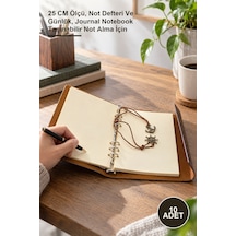 10 Adet Deri Defter 25 Cm Ölçü, Not Defteri Ve Günlük, Journal Notebook Taşınabilir Not Alma İçin 1