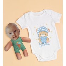 Bitmeyenkartus Bk Kids Kişiye Özel Fotoğraflı Bebek Yastık Ve Bebek Body Zıbın H (550906010) Çok Renkli