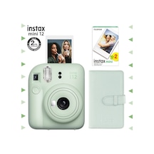 Fujifilm Instax Mini 12 Fotoğraf Makinesi + 20'li Film + Laporta Albüm Seti Yeşil
