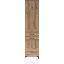 Hyperion Dolap 4 Raflı 4 Çekmeceli 4 Kapaklı 60x44x243 Antrasit-çam Antrasit
