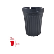 3 Adet Plastik Kokusuz Küllük-kül Tablası Plastik Gri Yuvarlak