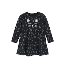 Kız Çocuk Payetli Elbise 4 - 9 Yaş Siyah Renk