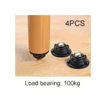 Cordial 4'lü Siyah Mini Döner Tekerlek, Paslanmaz Çelik 360 Derece Dönen Mobilya Çöp Kutusu Tekerlekleri