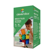 Cleverclixx Brick Tiles Pack Manyetik Bloklar, Intense 16 Parça