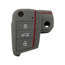 Polo 6 Golf 7 Seat Skoda Octavia A7 Uyumlu Mqb Silikon Anahtar Kumanda Kılıfı Gri