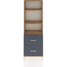 Arges Dolap 3 Raflı 2 Çekmeceli 60x30x182 Çam-antrasit Çam