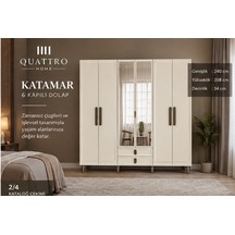 Katamar 6 Kapaklı Dolap Beyaz