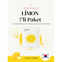 Modamkore 7'li Paket Limonlu Kore Yüz Maskesi C Vitamini Cilt Aydınlatıcı