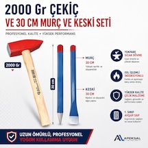 Sait Demirci 2000 Gr Çekiç 30 Cm Keski Ve Murç Seti