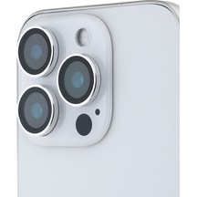 Apple Uyumlu   iPhone 17 Pro Max Guess Lisanslı Metal Kamera Lens Koruyucu Gümüş