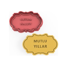 Mutlu Yıllar Kurabiye Kalıbı Şekillendirici Kopat 2'li