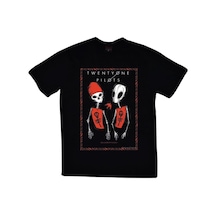 Twenty One Pilots Baskılı Unisex %100 Pamuk Siyah T-shirt SIYAH