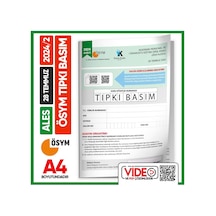Ales 2024/2 Temmuz Ösym Tıpkı Basım Çıkmış Soru Deneme Kitapçığ