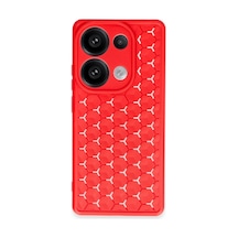 Xiaomi Redmi Note 13 Pro 4g Kılıf Petek Silikon Kapak - Kırmızı Kirmizi