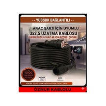Öznur Kablolu Evde Araç Şarjı Uyumlu 12 Metre 3x2.5 Mm Ttr Tam Bakır 3.5kw - 16amper Bemis Kauçuk Fişli Uzatma Seyyar - 877057012
