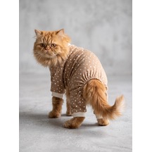 Latte Sprinkles Kedi Tulumu Pamuklu Penye Kedi Kıyafeti Küçük Irklar İçin Tüy Dökülmesini Azaltır