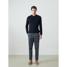 Lcwaıkıkı Classic Antrasit Standart Kalıp Gabardin Erkek Pileli Chino Pantolon