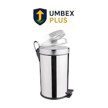 30 Litre Krom, Metal Paslanmaz Çöp Kovası Çöp Kutusu Pedallı Amortisörlü Kapak Gümüş