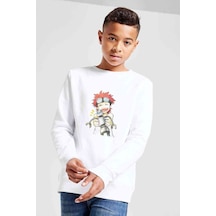 Tshirthane Anime One Piece Baskılı Unisex Çocuk Beyaz Sweatshirt (534761405) Beyaz