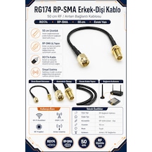 Rg174 Rpsma Erkek Dişi Kablo 50cm