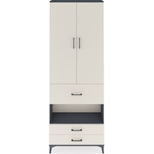 Arges Dolap 5 Raflı 3 Çekmeceli 2 Kapaklı 88x30x243 Antrasit-... Antrasit