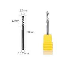 Gravür Tek Kenarlı Freze Bıçağı Spiral Akrilik Kesme 3.175x12mm