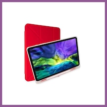 Bezos İpad 2025 10.9 10.nesil A16 Kılıf Kalemlikli Mars Tablet Kılıfı - Kırmızı Rengaren