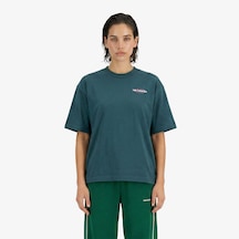New Balance Sport Graphic Oversized Kadın Yeşil T-shirt Wt61p205-aav