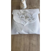 Fransız Güpürlü Zarf Bohça Nişan Söz Saten Bohça Lüks 3 Boyutlu Çeyizlik Bohça 50x50 Cm 1 Adet
