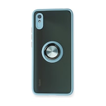 Xiaomi Redmi 9a Uyumlu Kılıf Montreal Yüzüklü Silikon Kapak - Buz Mavi