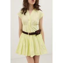 Antioch Mini Poplin Kadın Elbise Sarı