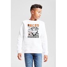 Tshirthane Demon Slayer Anime Super Yummy Beyaz Çocuk 2ip Sweatshirt 001