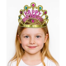 Lvsqvr Altın Renk Happy Birthday Yazılı Doğum Günü Tacı 60 Cm