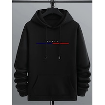 Uyguntarz Unisex Paris Baskılı Oversize Sweatshirt siyah