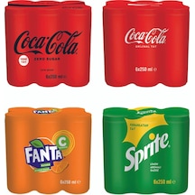 Coca Cola + Fanta + Sprite 4'lü 6 x 250 ML