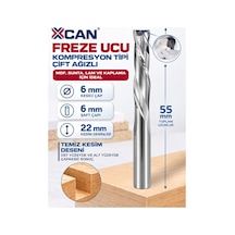 Kompresyon Spiral Freze Ucu Ø6 Mm 6 Mm Şaft 22 Mm Kesim