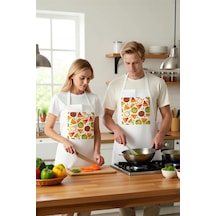 Unisex Aşçı Önlüğü Taco Guacamole Grafik Sanat Baskılı Mutfak Giy Beyaz