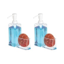 Süngerlikli Beyaz Sıvı Sabunluk 2 Adet 15x7x20cm 470ml