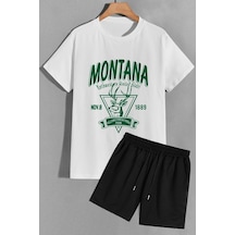 Uyguntarz Montana Şort T-shirt Eşofman Takımı Beyaz