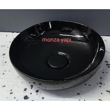 tezgah üstü çanak lavabo 42 cm parlak siyah