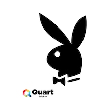 2 Adet Playboy Tavşan Sticker Quarts Oto Sticker