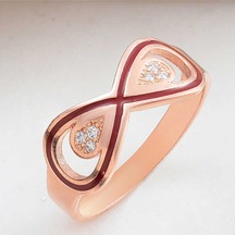 Casera's Gümüş Rose Zirkon Taşlı Sonsuzluk Kadın Yüzük Csr2185285 Gümüş