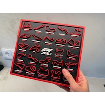 F1 2027 Yarış Pistleri 3d Baskı Ayaklı Dekoratif Masaüstü Tablo