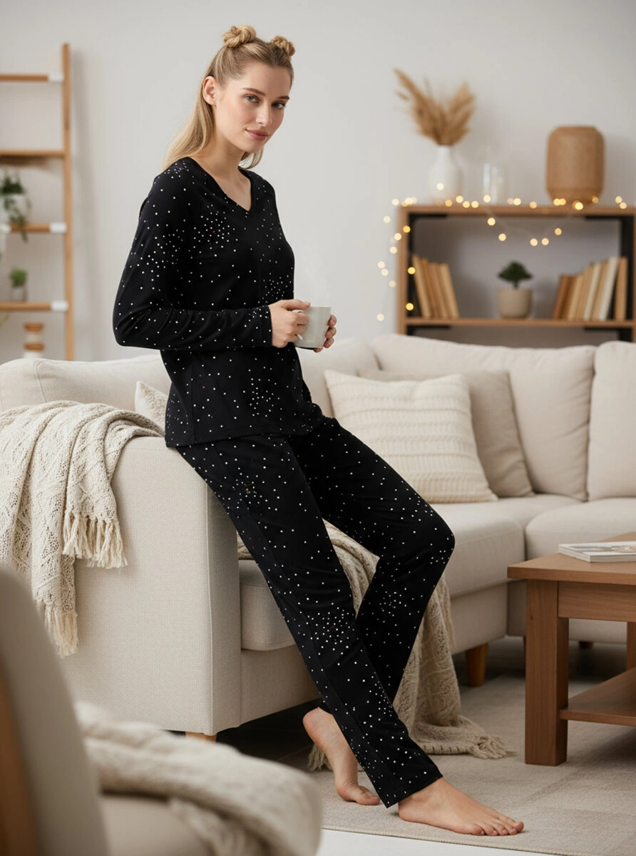 Blackspade Kadın Pijama Takımı 51944 - Baskılı Desenli