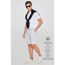 Ac&Co / Altınyıldız Classics Erkek Grı Melanj Standart Fit Normal Kesim 2 Iplik Cepli Recycle Pamuklu Örme Şort Gri Melanj