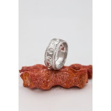 Puantiyeli Rodyumlu Bayan Gümüş Alyans -6607