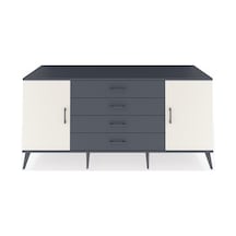 Kronos Konsol 2 Raflı 4 Çekmeceli 2 Kapaklı 176x59x83 Antrasit-aytaşı/antrasit Aytaşı/antrasit